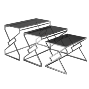 Buffet Table with Black Glass Top 