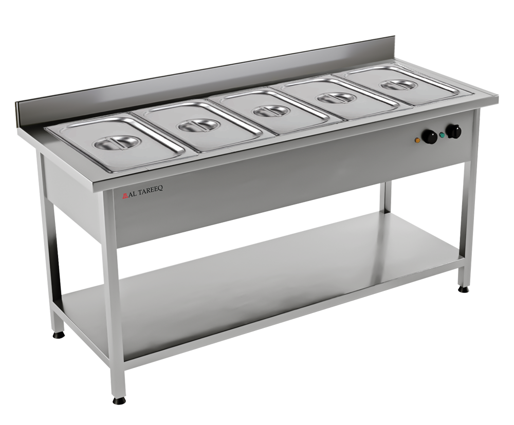 Al Tareeq kitchen Equipments Hot Bain Marie With Bottom Shelf (5GN Containers ) 1 hot bain marie