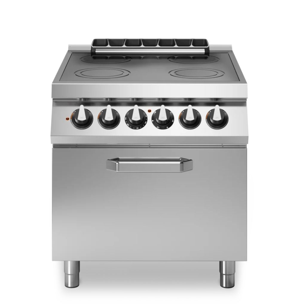 Al Tareeq kitchen Equipments 4-Zone Infrared Stainless Steel Electric Range with Static Oven (R90) 1 4-Zone Infrared Stainless Steel Electric Range with Static Oven R90