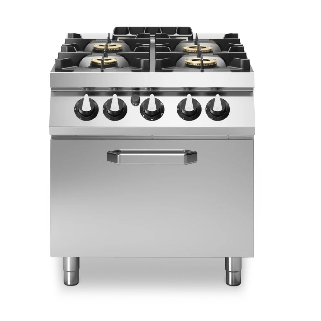 Al Tareeq kitchen Equipments Commercial 4-Burner Pressed Surface Range with Gas Oven 1 4 burner gas oven