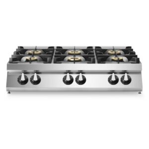 Gas Range with Pressed Worktop, 6 Burners