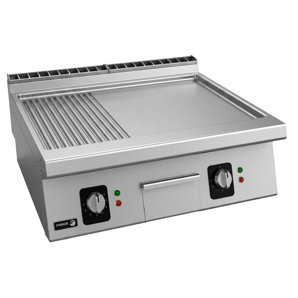 Al Tareeq kitchen Equipments Electric Fry Top / Griddle – ½ Smooth + ½ Ribbed Plate 1 Electric Fry Top Griddle – ½ Smooth + ½ Ribbed Plate